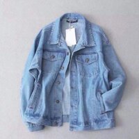 Áo khoác jean nam trơn 4 túi hàn quốc cổ bẻ size M L XL - L