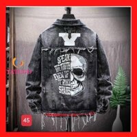 Áo khoác jean nam xám đen chất bò cao cấp co dãn nhẹ TATUGO MS45 Nhiêu Mẫu Mới