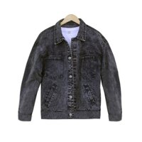 Áo khoác Jean nam xám đen cơ bản - áo bò thiết kế trẻ trung năng động chất liệu Jean cao cấp chuẩn VNXK