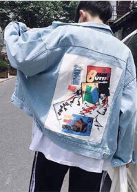 Áo Khoác Jean Nam - xanh - L