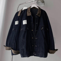 Áo Khoác JEAN NHUNG TAG Có Túi Trong Phối Viền Bo Chun Form Rộng Unisex Nam Nữ - Áo khoác bò denim Jaystoree2 🖤