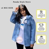 Áo khoác jean nữ Basic có túi thật túi trong màu xanh form rộng size 40-85kg