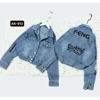 Áo khoác jean nữ chuột Mickey - chuột TT form lững 48cm size từ 39-58kg BB Jeans