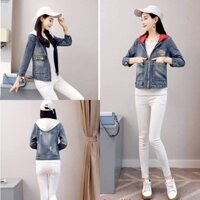 ÁO KHOÁC JEAN NỮ CÓ NÓN CÁCH ĐIỆU SANG TRỌNG