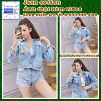 Áo Khoác Jean Nữ Croptop Lửng Hàng Cao Cấp Đính Hạt Ngọc Siêu Hót 2020-Hàng Có Sẵn- Ảnh Thật 100% Kèm Video