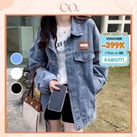 Áo khoác jean nữ form rộng, áo khoác kaki bò dài tay phong cách unisex _G4 - Hàng mới về