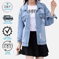 Áo khoác jean Nữ form rộng DYNYOUTH hàn quốc cao cấp bigsize đẹp đúng chất