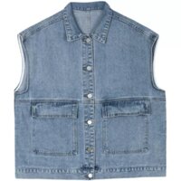 Áo khoác jean nữ form rộng Oversize sát nách phong cách Ulzzang