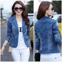 Áo khoác jean nữ giả vest siêu hot