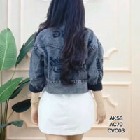 Áo khoác jean nữ Moto AND cao cao cấp form 40-58kg Panda.