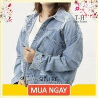 Áo khoác jean nữ thêu hình hoa cúc, áo khoác bò nữ dáng ngắn thời trang AKG26 dodoshop99 dodoshop99