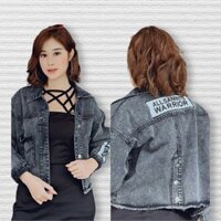Áo khoác jean nữ xám Warrior - FENG - VIO69 form lững M đến form vừa L size 40-62kg Matasport