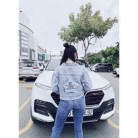 Aó khoác jean nữ xám xanh như hình form dưới 58Kg Berlin BB25