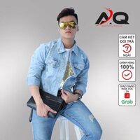 Áo Khoác Jean Rách Vai Áo Khoác Rin Nam Nữ Chống Nắng Cao Cấp Phong Cách Trẻ Trung Xanh Đen