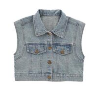 Áo khoác jean sát nách cho bé gái 12-42kg