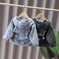 Áo Khoác JEAN tai thỏ bé trai bé gái HOTTREN 2024 - Size cho bé từ 7kg - 32kg Thời Trang Trẻ Em  Cao Cấp Bon Store
