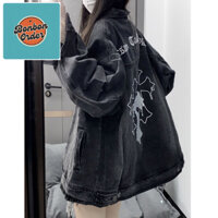 ÁO KHOÁC JEAN ULZZANG HỌA TIẾT THÁNH GIÁ - [Bonbon Order Ulzzang]