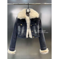 Áo khoác jeans cổ lông mai phương bùi [ Hàng order ]