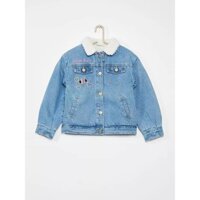 Áo khoác jeans lót lông hình chuột mickey dành cho bé gái
