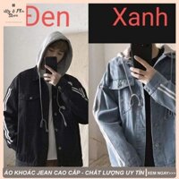 Áo Khoác Jeans Nam Nón Thun Sọc Tay Áo TCA03