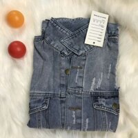 Áo khoác jeans nam rách nhẹ áo Khoác Bò Nam kiểu Hàn Quốc Jean Nam Rách Vuajeans AWZ
