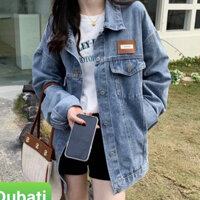 ÁO KHOÁC JEANS NỮ FORM RỘNG, ÁO KHOÁC KAKI BÒ DÀI TAY PHONG CÁCH UNISEX CAO CẤP MỚI - DUBATI FASHION - Hàng mới về