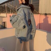 Áo khoác jeans nữ tay dài form rộng ulzzang