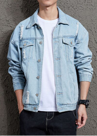 Áo khoác jeans rách nam bò sáng AJ05 - XXL