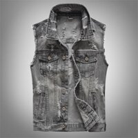 Áo Khoác jeans Sát Nách Phong Cách Hàn Quốc Cho Nam