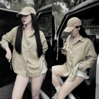 Áo Khoác Kaki 2 Da Cúc Bọc Form Thụng Siêu Hot FUMI