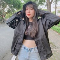 ÁO KHOÁC KAKI - ÁO JACKET BOMBER - ĐEN