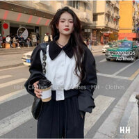 Áo khoác kaki form ngắn cổ bẻ tay dài siêu thời trang