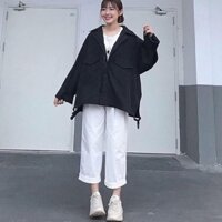 Áo khoác kaki form rộng hàn quốc nam nữ