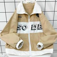 Áo Khoác Kaki in UNSODEL Nam Nữ, Áo Khoác Bomber Kaki Cặp Đôi Form Rộng Unisex Phong cách Hàn Quốc Unisex - Kem - L