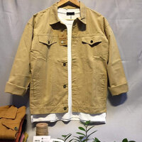 Áo khoác kaki jean Nam UNISEX - 6 màu căn bản  - Nâu Nhạt - XL
