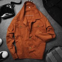 Áo khoác kaki jeans - Màu cam đất - Size L dưới 70kg
