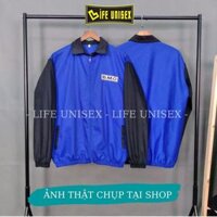 Áo Khoác Kaki kiểu sơ mi thêu B.M.O Nam Nữ Unisex Cao Cấp Áo Khoác Dù KaKi Cặp Đôi 2 Lớp Form Rộng Unisex - Xanh Tay Đen