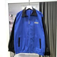 Áo Khoác Kaki Kiểu Sơ Mi Unisex Quốc Dân Chữ BMO Cổ Bẻ Tay Phối Lắp Răng Màu Đen,Kem ,Xám,Xanh - Nam Nữ Cặp Đôi Học Sinh - XANH - XL