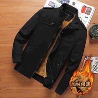Áo Khoác Kaki lót lông Nam Phối Chất Vải Dày Dặn Có Túi Trong Form Rộng Bao Đẹp Hàng Đẹp Hot Trend - Hàng mới về