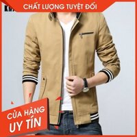 Áo Khoác Kaki Nam Cổ Đứng Phong Cách Hàn Quốc
