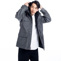 Áo khoác kaki nam dáng lửng Uniqlo Parka màu xám