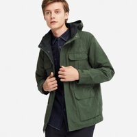 Áo khoác kaki nam dáng lửng Uniqlo Parka xanh rêu