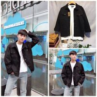 Áo khoác kaki nam màu đen đơn giản cá tính LYLYSHOPVIP