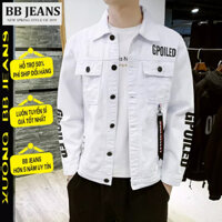 Áo khoác kaki nam màu trắng form rộng - trắng in GP - trắng Basic showbiz size 40-72kg BB Jeans
