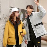 Áo Khoác Kaki Nam Nữ Lucky Túi Hộp 2 Lớp Form Rộng Thoải Mái