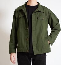 ÁO KHOÁC KAKI NAM UNISEX -LLQAK01 - XANH RÊU - XL