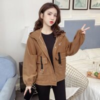 Áo Khoác Kaki Nữ 1 Lớp Có Mũ