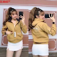 Áo khoác kaki nữ 2 lớp cao cấp màu vàng bò in chữ sau lưng TTGR