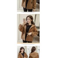 Áo khoác kaki nữ , áo khoác nữ chất kaki có khoen - Xanh,Freesizr