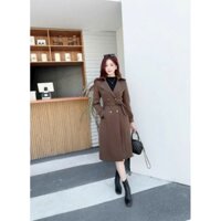 Áo khoác kaki nữ, áo khoác măng tô nữ hàng cao cấp, dáng dài